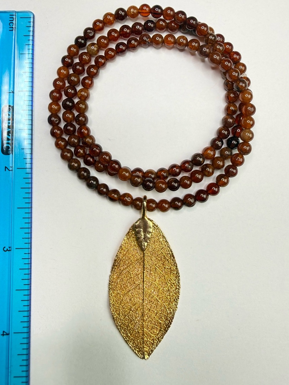 24k Gold Leaf & Garnet Bead Bracelet